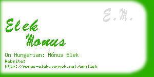elek monus business card
