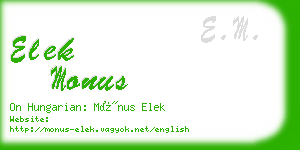 elek monus business card